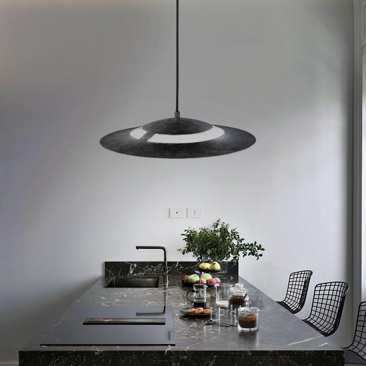 LED HÄNGELEUCHTE Rostoptik Braun - Braun, Glas (40/40/125cm)