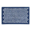 BADEMATTE 50/80 cm Chevron, Baumwolle - Blau, Textil (50/80cm) - Homescapes