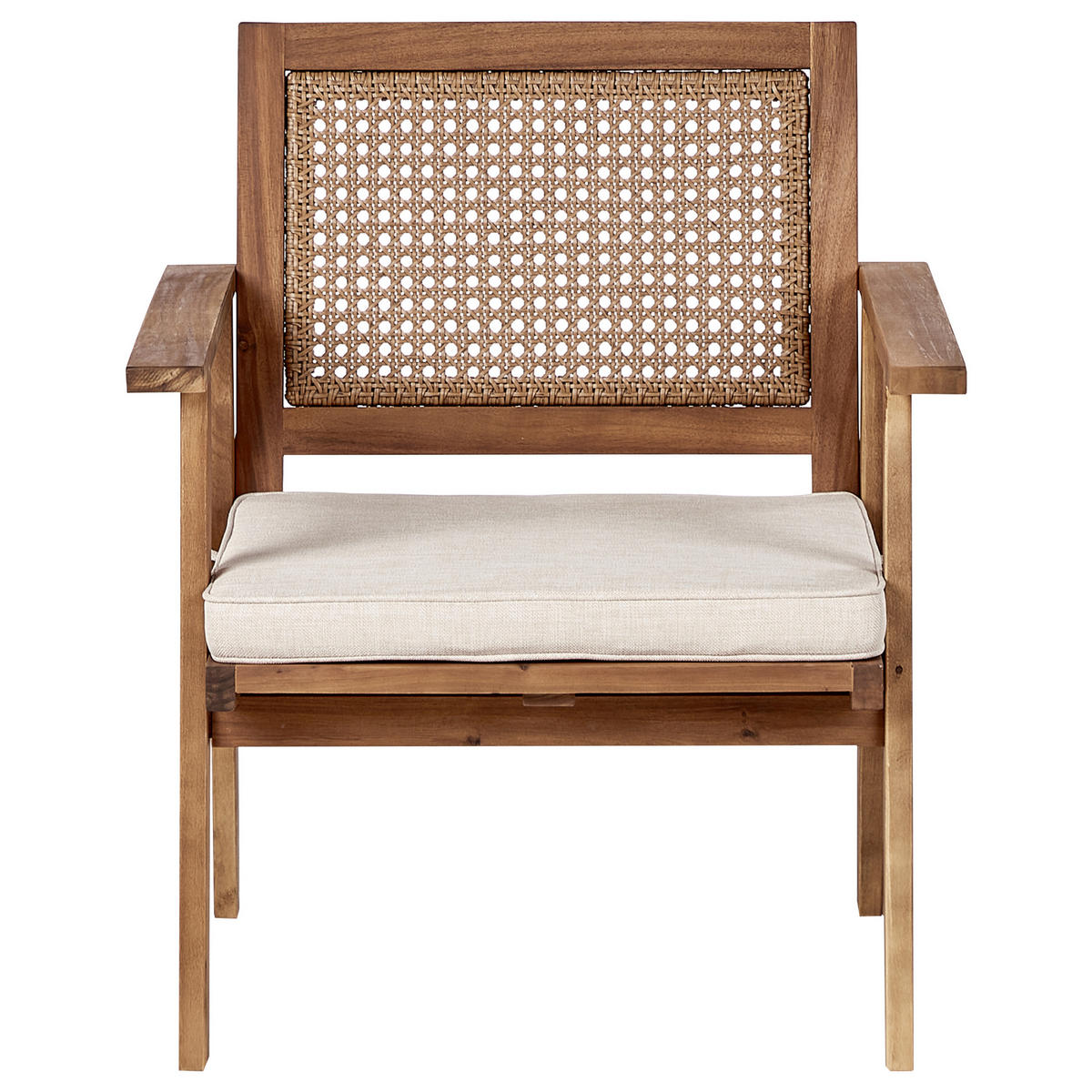 4-SITZER LOUNGE SET Akazienholz Helles Beige Arenella - Hellbraun/Beige, Holz - Beliani