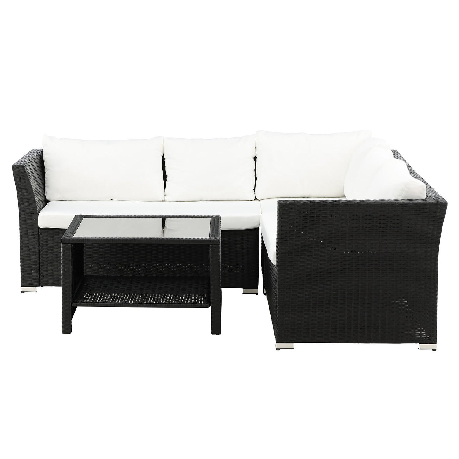 LOUNGESET - Schwarz, Kunststoff - home24