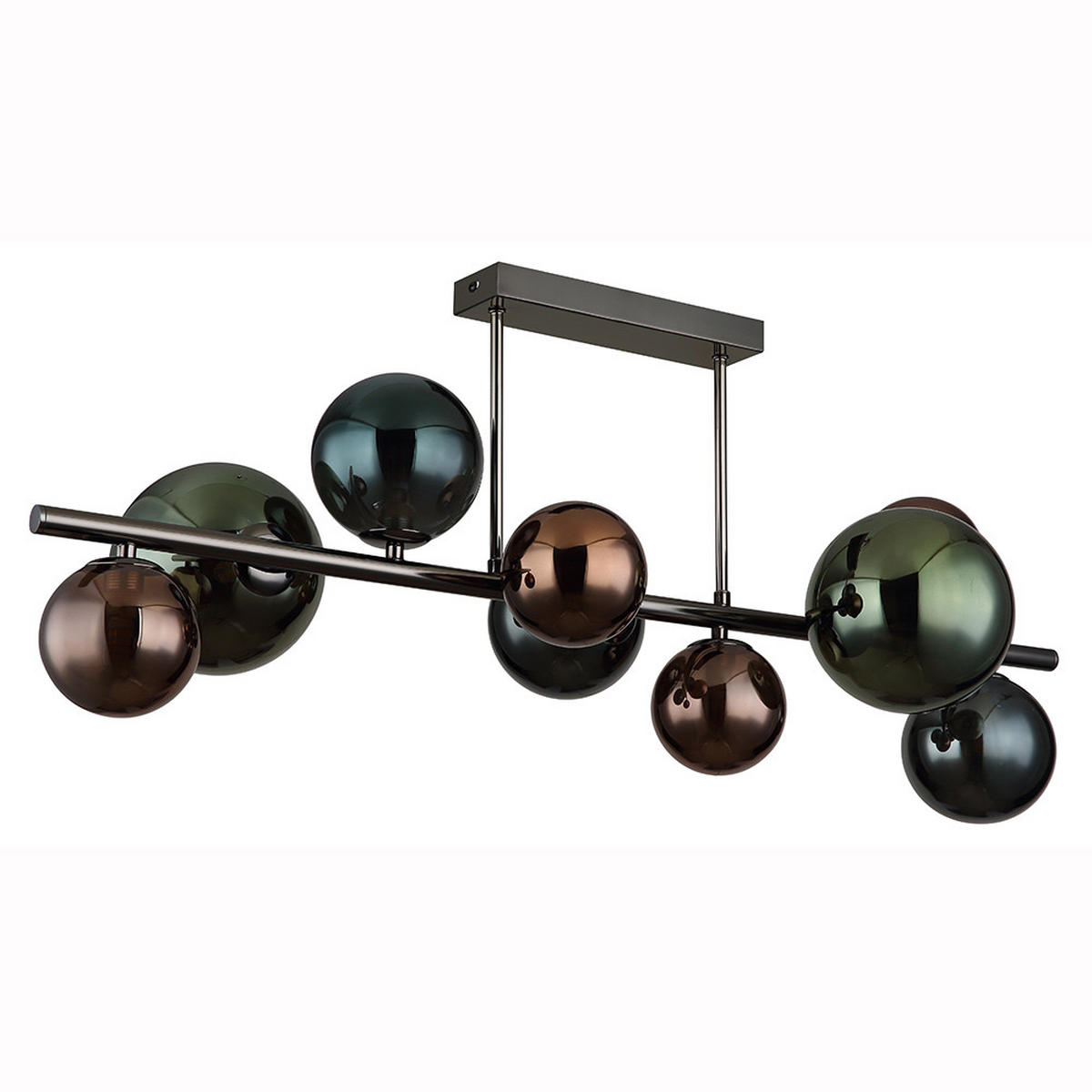 LED DECKENLEUCHTE Glaskugeln grau/petrol/grün/bronze - Multicolor, Glas (87/30/38cm) - Globo Lighting