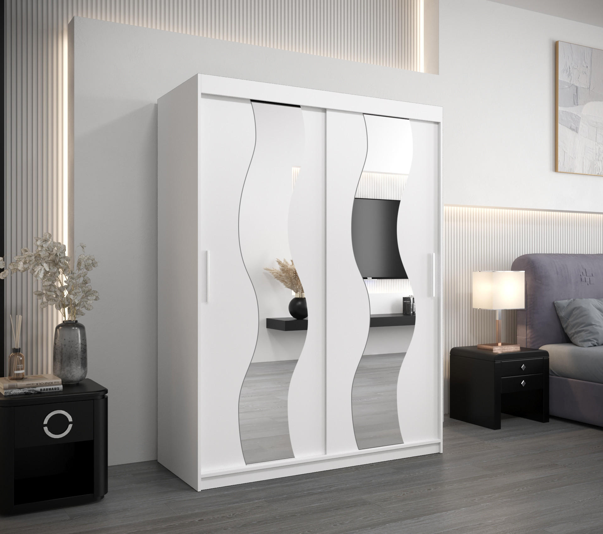 SCHWEBETÜRENSCHRANK 200/150/62 2-türig - Silberfarben/Sonoma Eiche, Holz/Kunststoff (150/200/62cm) - Abiks Möbel