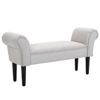 SITZBANK für Schlafzimmer Flurbank Polsterbank MDF Schaumstoff Grauweiß - Grau, Kunststoff (36/51/102cm) - HOMCOM