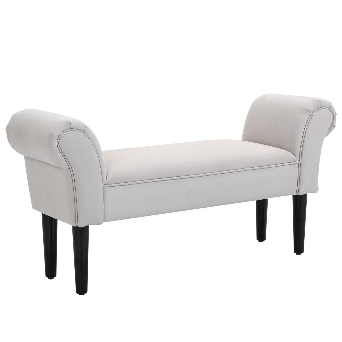 SITZBANK für Schlafzimmer Flurbank Polsterbank MDF Schaumstoff Grauweiß - Grau, Kunststoff (36/51/102cm) - HOMCOM