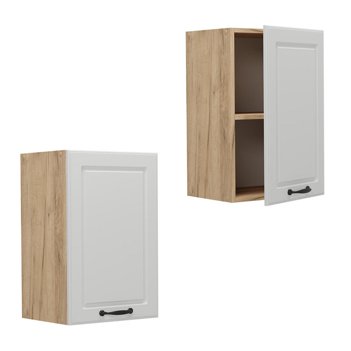 HÄNGESCHRANK R-Line Weiß Landhaus 40 cm - Honigeiche/Eiche Wotan, Holzwerkstoff (40/60/31cm) - Vicco