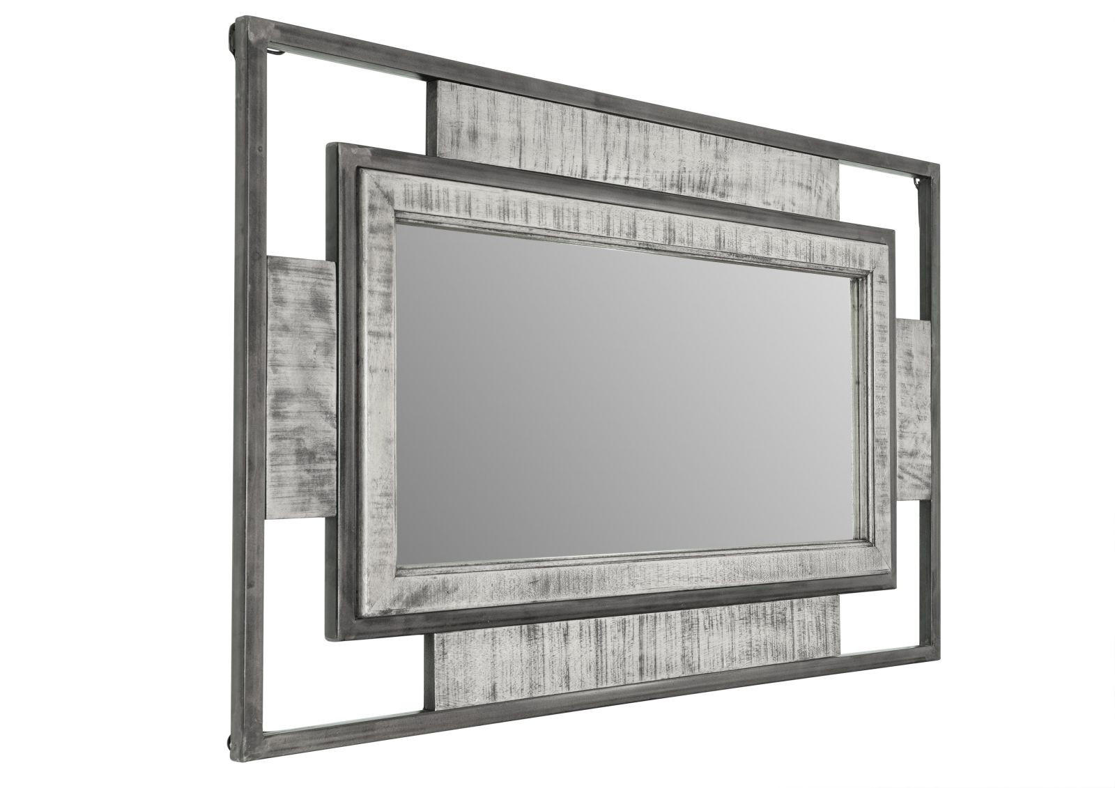 SPIEGEL Mango 76x4x122 grau lackiert HEAVY INDUSTRY #155 - Grau, Holz (76/122/4cm) - Massivmoebel24