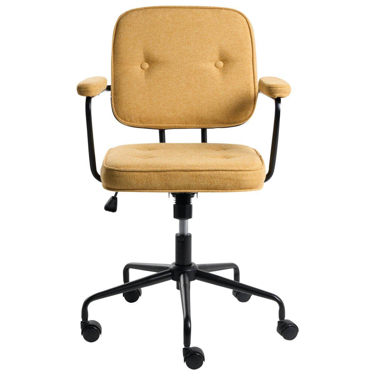 SCHREIBTISCHSTUHL Stoff Gelb Pawnee - Gelb, Textil (64/88/64cm) - Beliani