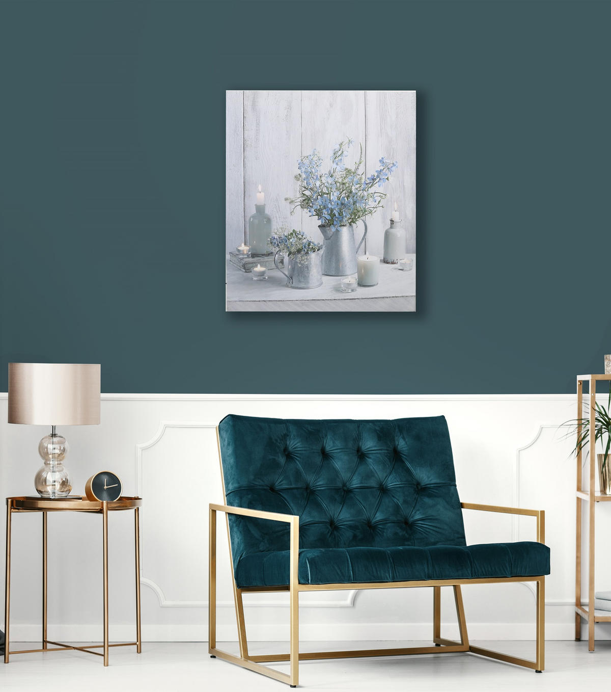 LEINWANDBILD - Blauer Rest - 70x60cm - Blau/Grau, Holzwerkstoff (60/70cm) - Art for the Home