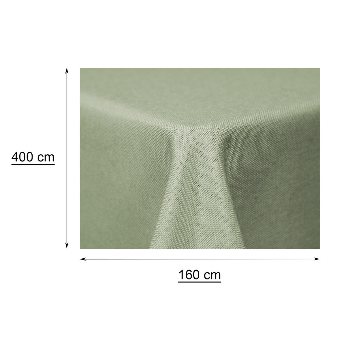 TISCHDECKE Leinenoptik 160/400 cm rechteckig Hellgrün - Hellgrün, Textil (160/400cm) - TiborTex