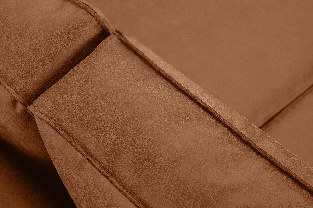 2-SITZER-SOFA INVIA Klassische-Stil mit Armlehnen, Lederoptik-Stoff, rot - Rot/Schwarz, Textil (164/87/98cm) - KONSIMO®