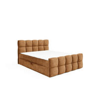 BOXBETT Satine Premium - Braun, Holzwerkstoff/Textil (200/200cm) - Fun Möbel