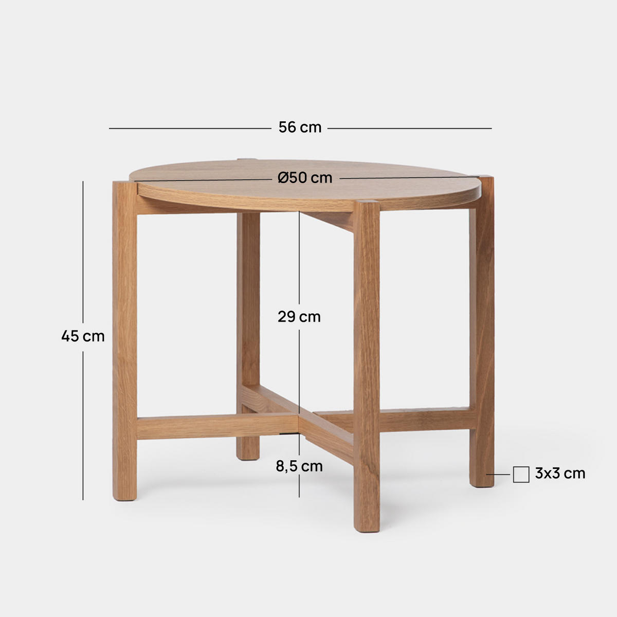 BEISTELLTISCH Arzen Natürlich 56 cm x 45 cm - Naturfarben, Holzwerkstoff (56/56/45cm) - Klast Home