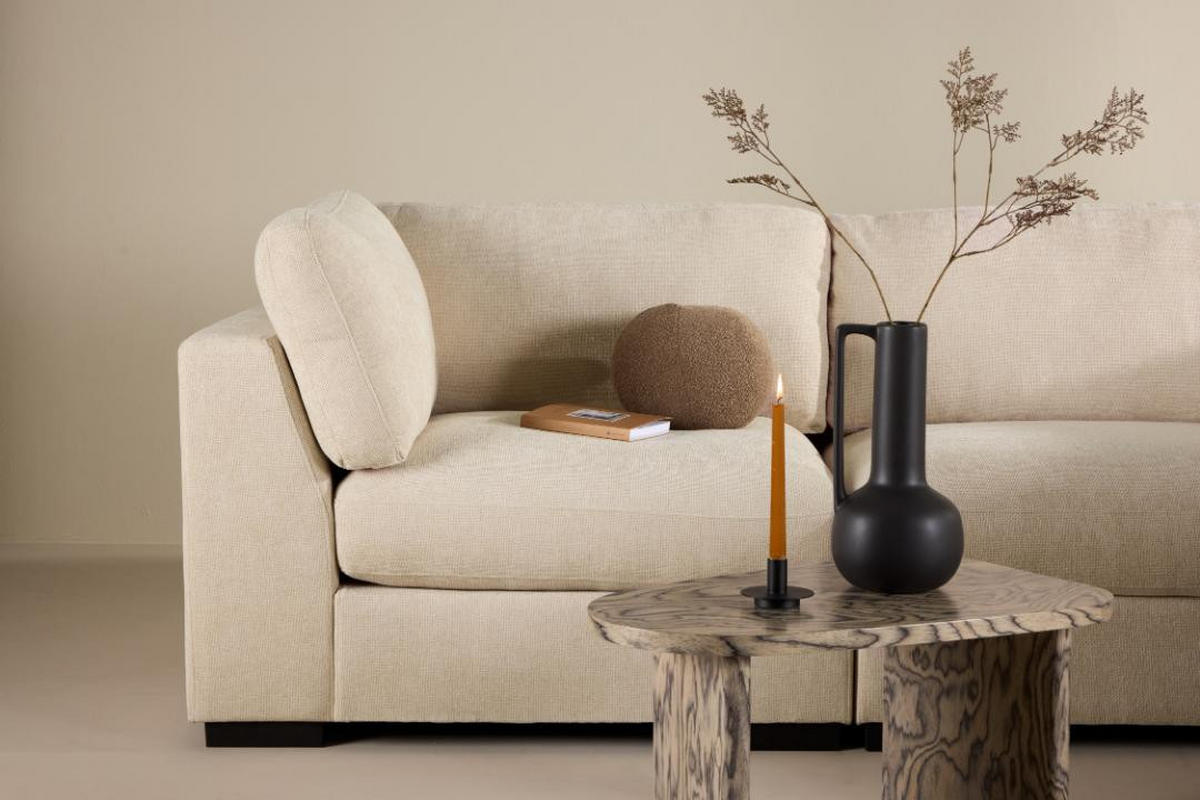 HÖRNSOFFA Salerno 298 x 102 x 86 cm – beige - Beige, Textil/Plast (298/102cm) - ebuy24