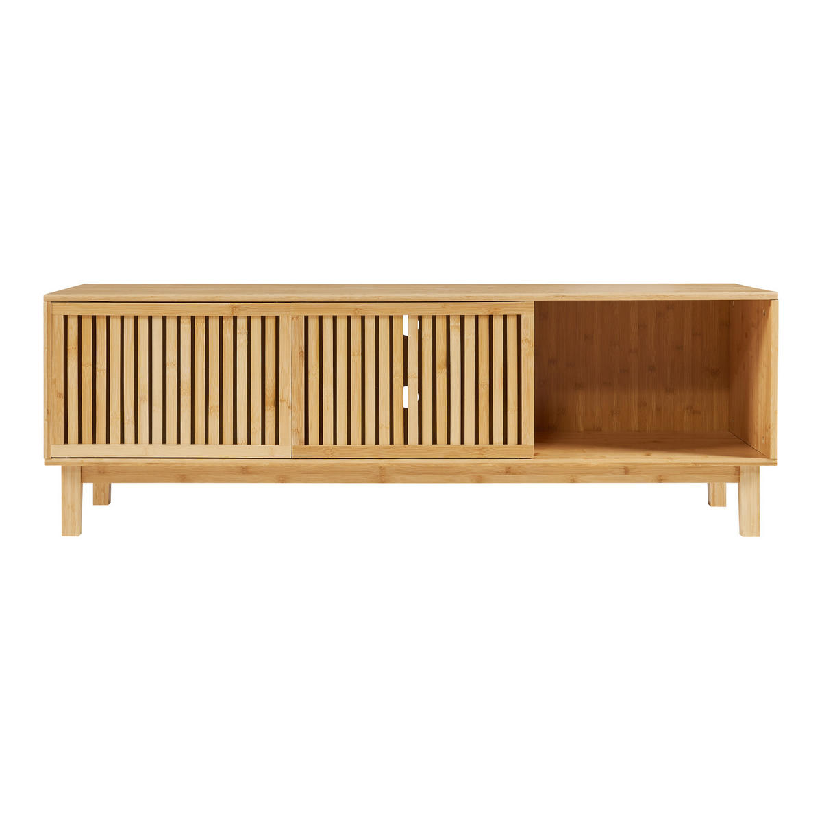 FERNSEHSCHRANK Ypäjä - Naturfarben, Holz (42/50/150cm) - [en.casa]