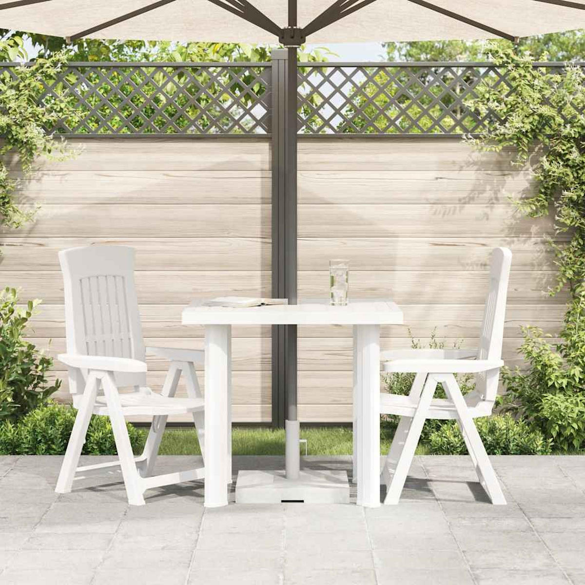 GARTENTISCH Weiss 80/75/72 Cm Kunststoff - Weiß, Kunststoff (75/80/72cm) - vidaXL