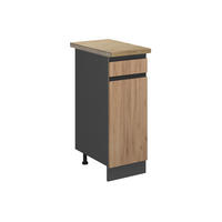 KÜCHENUNTERSCHRANK R-Line Goldkraft Eiche 30 cm, AP Eiche - Honigeiche/Anthrazit, Holzwerkstoff (30/81.6/60cm) - Vicco