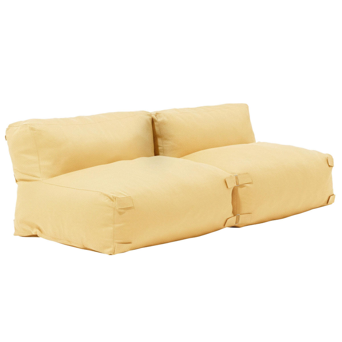 GARTENSOFA mit 2 Sitzplätzen, Hellgelb - Gelb, Textil - Oviala