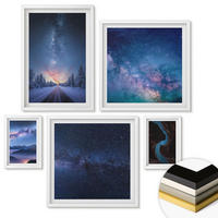 WANDBILDER 5er-Set - 50x50 cm & 20x30 cm & 40x60 cm Weißer Rahmen - Herbstliche Naturlandschaften - Weiß, Kunststoff (40/60cm) - ArtPrintCave