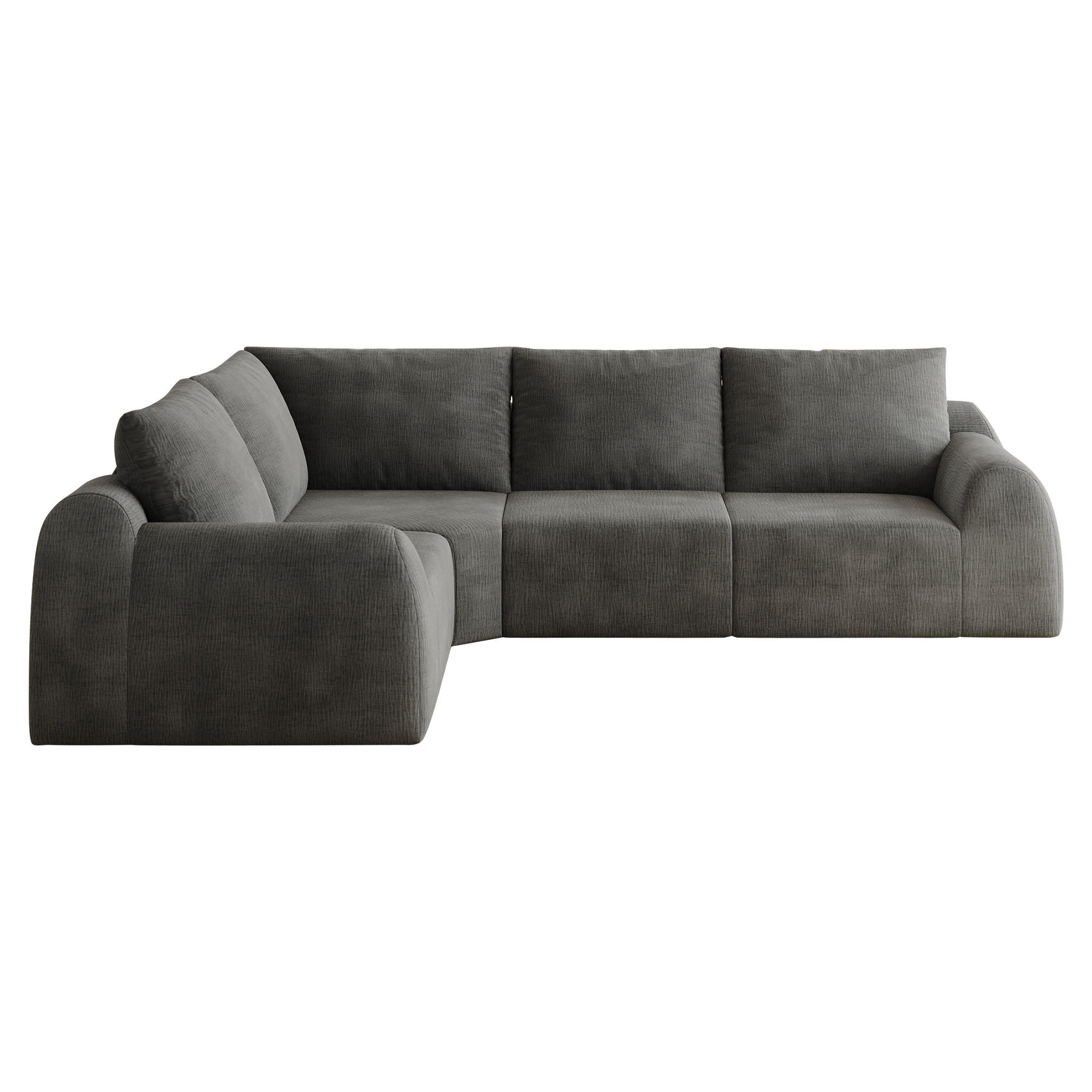 ECKSOFA 367/200/85 cm Dunkelgrau Chenille - Dunkelgrau, Textil (367/200cm) - Oxeza