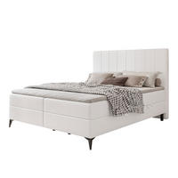 BOXBETT VERA 120x200 cm mit Matratze und Topper, Strapazierfähiges Kunstleder Weiß - Weiß, Kunststoff/Textil (120/200cm) - Idohome