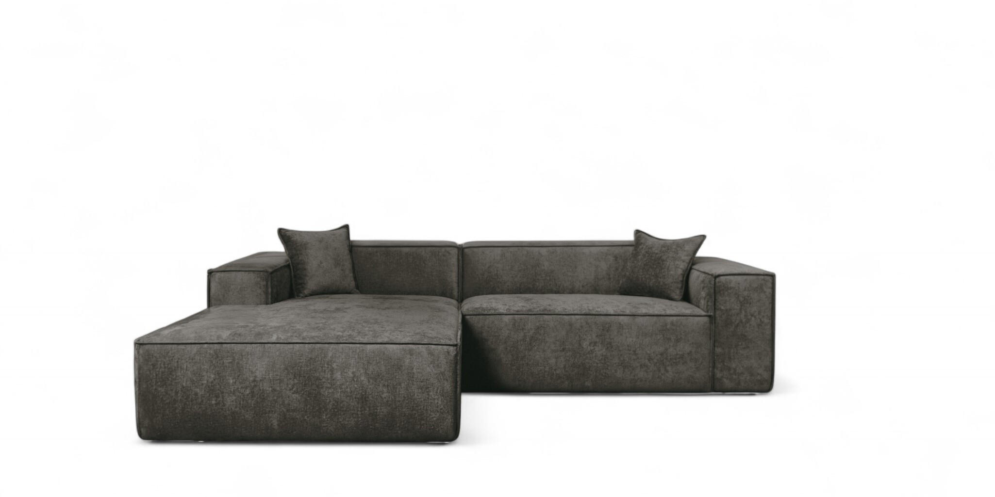 Fun Möbel Ecksofa Dunkelgrau 270x192 cm