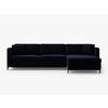ECKSOFA ausklappbar rechts Gloria aus Samt königsblau 4 Sitzplätze - Dunkelblau, Textil (260/170cm) - Micadoni