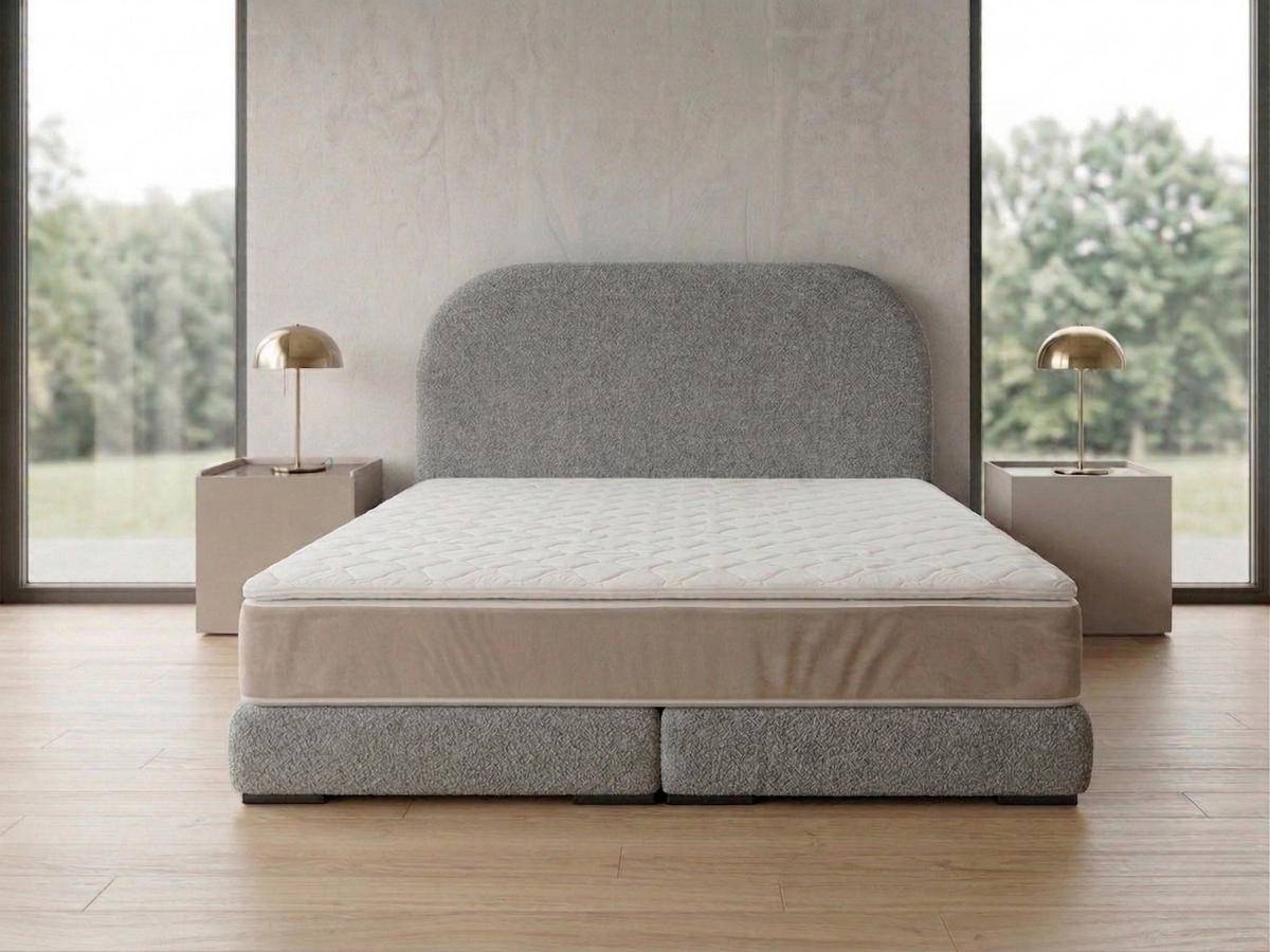 POLSTERBETT LEON1 200x 200 cm Farbe: Grau - Grau, Textil (200/200cm) - A&J MöbelLand