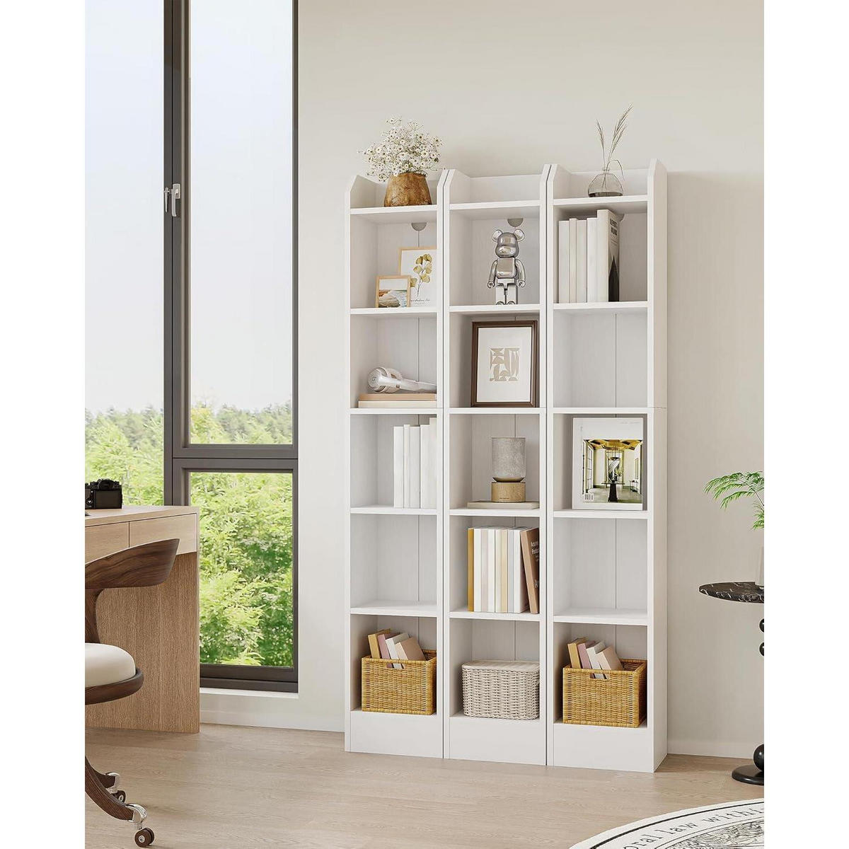 BÜCHERREGAL Standregal 6-stöckig Weiß 24 x 30 x 169,5 cm - Weiß, Holzwerkstoff (30/169.5/24cm)