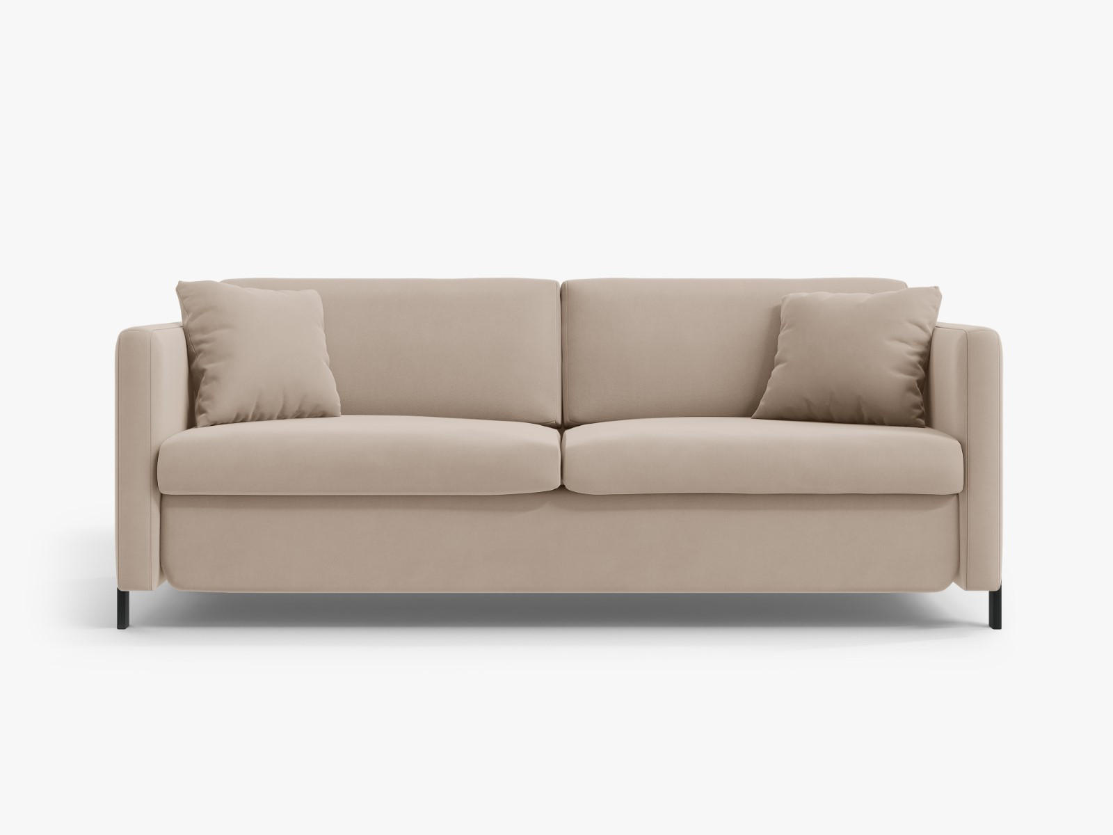 SOFA ausklappbar Gloria aus Samt beige 2 Sitzplätze - Beige, Textil (102/80/182cm) - Micadoni