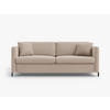 AUSKLAPPBARES-SOFA Gloria aus Samt beige 3 Sitzplätze - Beige, Textil (102/80/202cm) - Micadoni