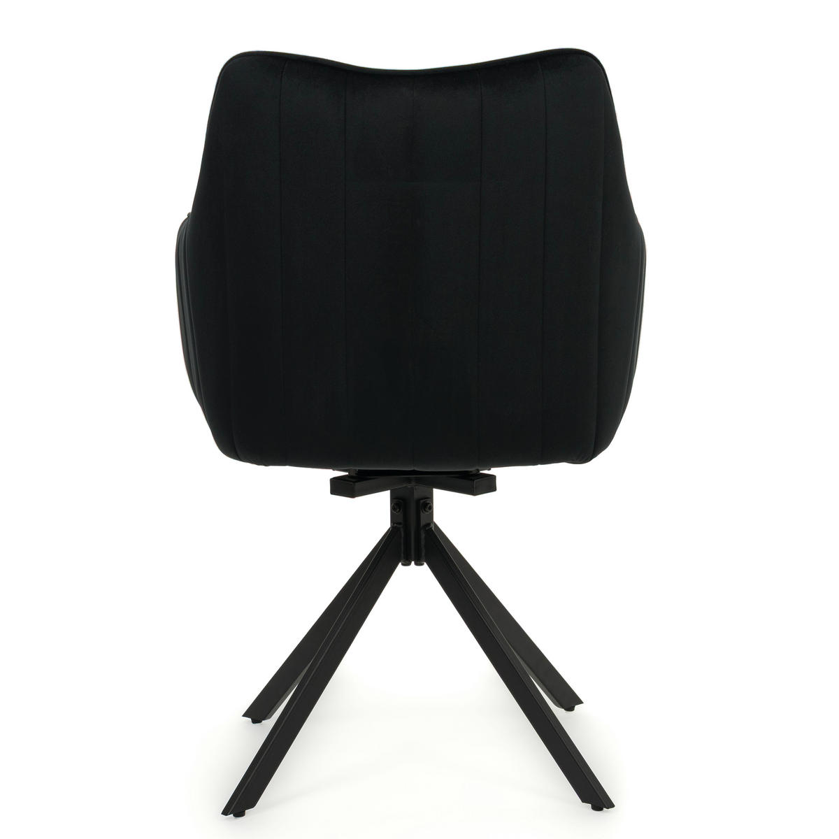 STUHL PIANO drehbar gepolsterter mit Steppung - schwarz - Velour - Schwarz, Textil/Metall (59/88/61cm) - NEW HOME