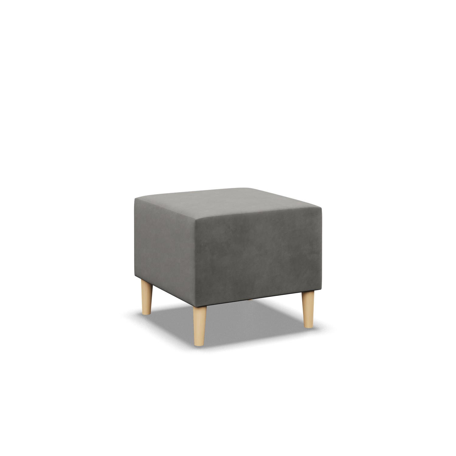 SITZPOUF 50 X 50 BLANK, Hellgrau - Hellgrau, Textil (51/40/51cm)