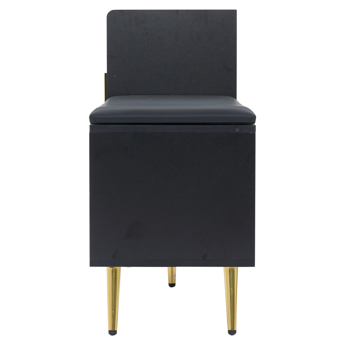 SCHUHSCHRANK Schwarz Gold Sitzbank Hochglanz Stauraum Flur - Schwarz, Holzwerkstoff (35/71.5/120cm) - FLIEKS
