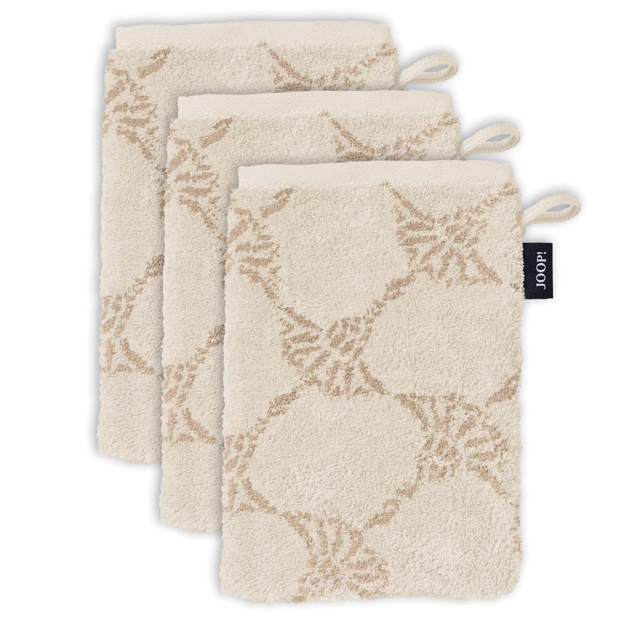 WASCHLAPPEN Unisex Doubleface Beige 3er Pack Baumwolle - Creme, Textil (16/22cm) - Joop!