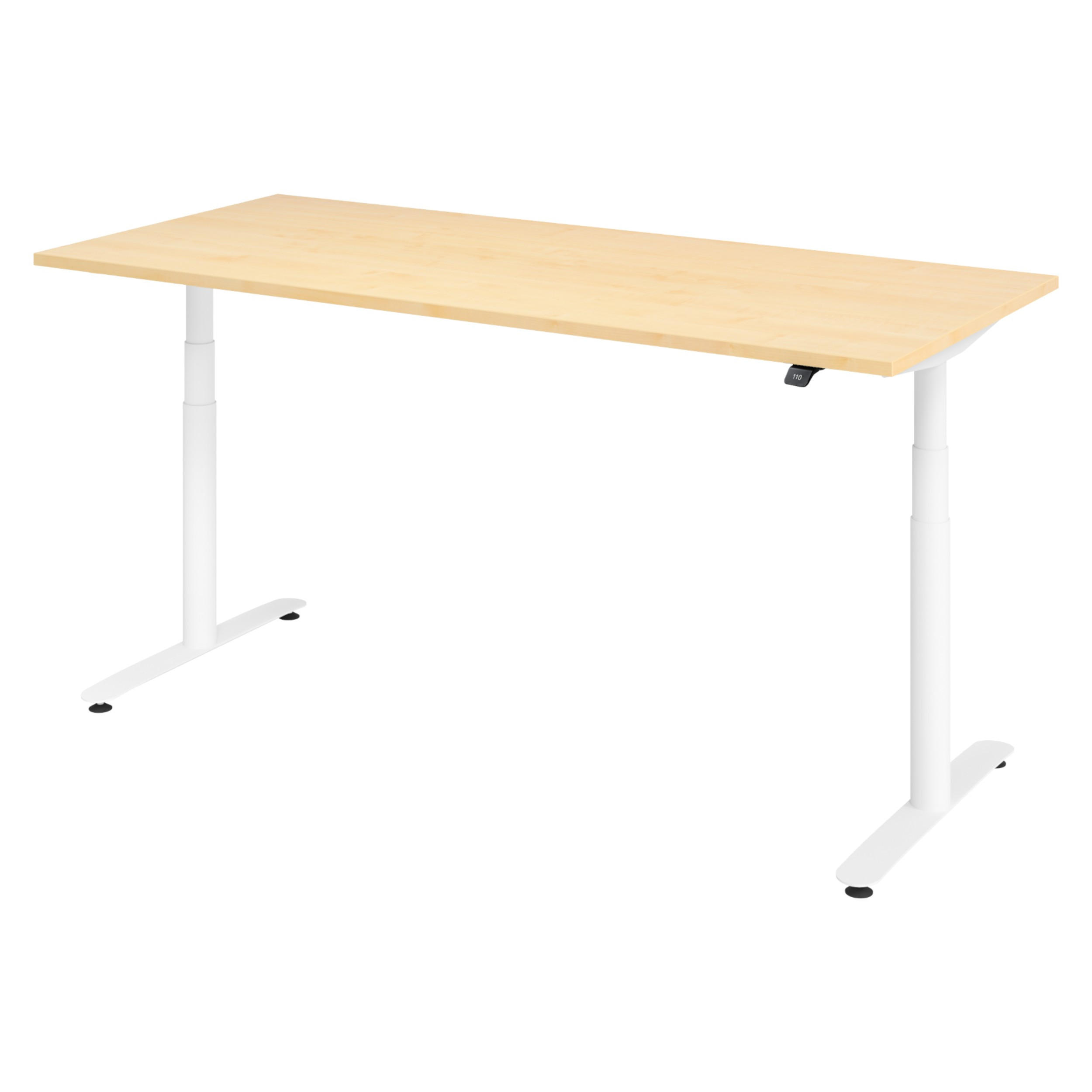 SCHREIBTISCH elektrisch Bluetooth & App XDLR 180/80/72 cm in Ahornfarben/Weiß - Ahornfarben/Weiß, Holzwerkstoff (180/80/72cm) - bümö