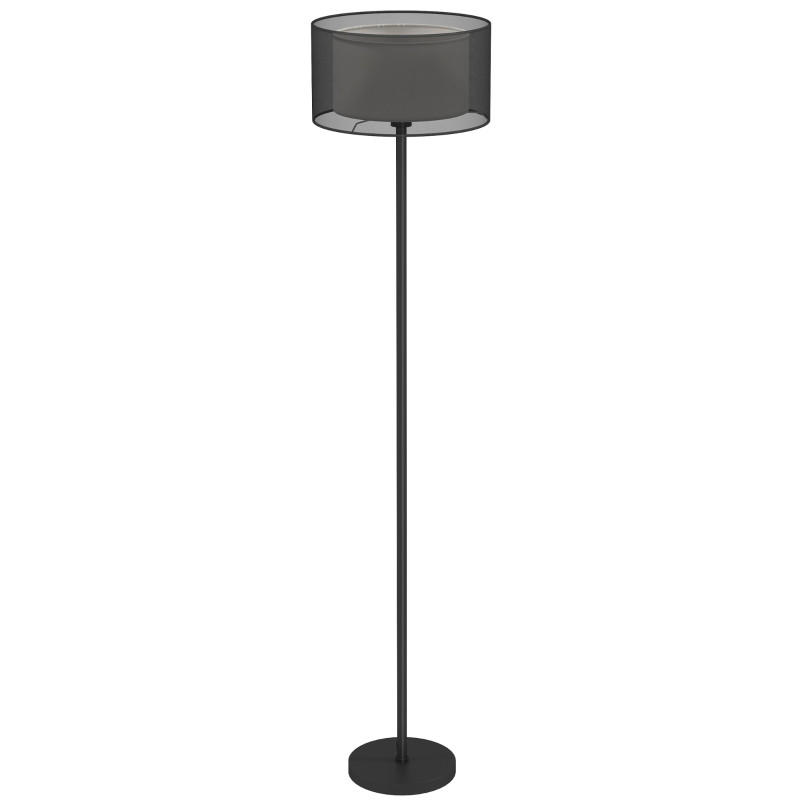 STEHLEUCHTE 33x152,5cm Stehlampe-schwarz mit E27-Fassung und zweifarbigem Stoffschirm - Schwarz, Metall (33/33/152.5cm) - Raelunyi