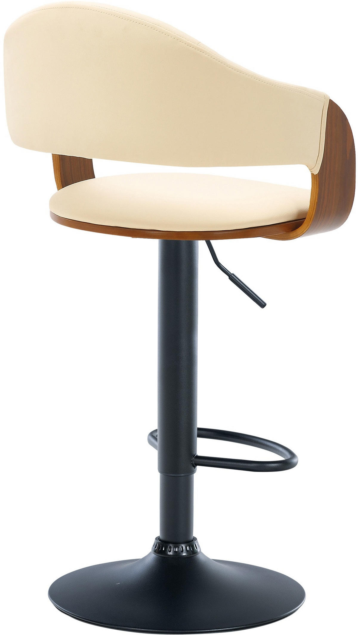 BARHOCKER 2er Set Lederlook walnuss/creme - Walnussfarben/Creme, Textil (50/89/49cm) - CLP