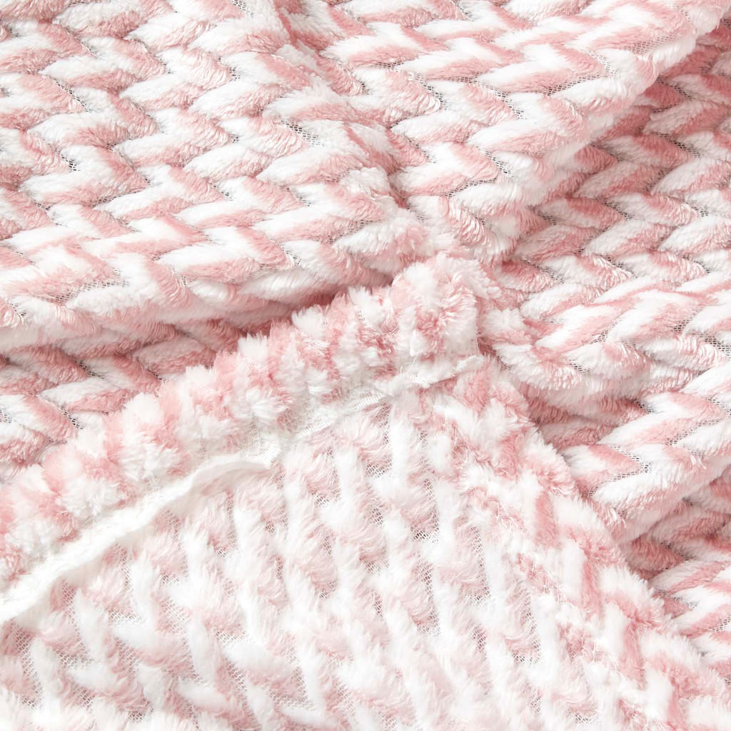 Thumbnail - Homescapes Samt-Wohndecke, Rosa, Textil, Grafikmuster, Rechteckig, 130x160 cm, Wohntextilien, Decken, Kuscheldecken