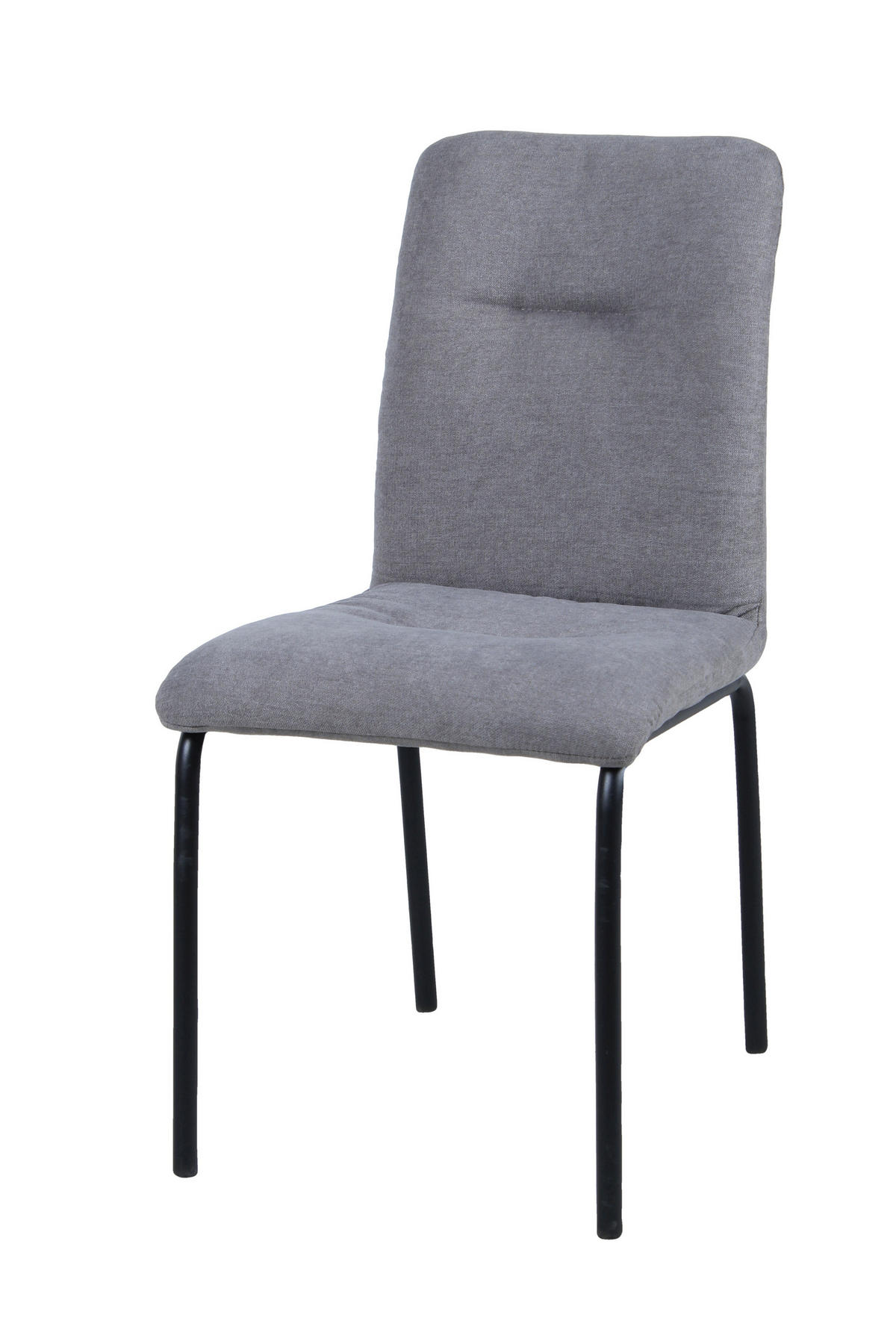 ESSZIMMERSTUHL Sara Stoff - Sitzfläche und Rükenlehne gepolstert - 2er Set - Hellgrau, Metall (44.5/87/55.5cm) - TPFLiving