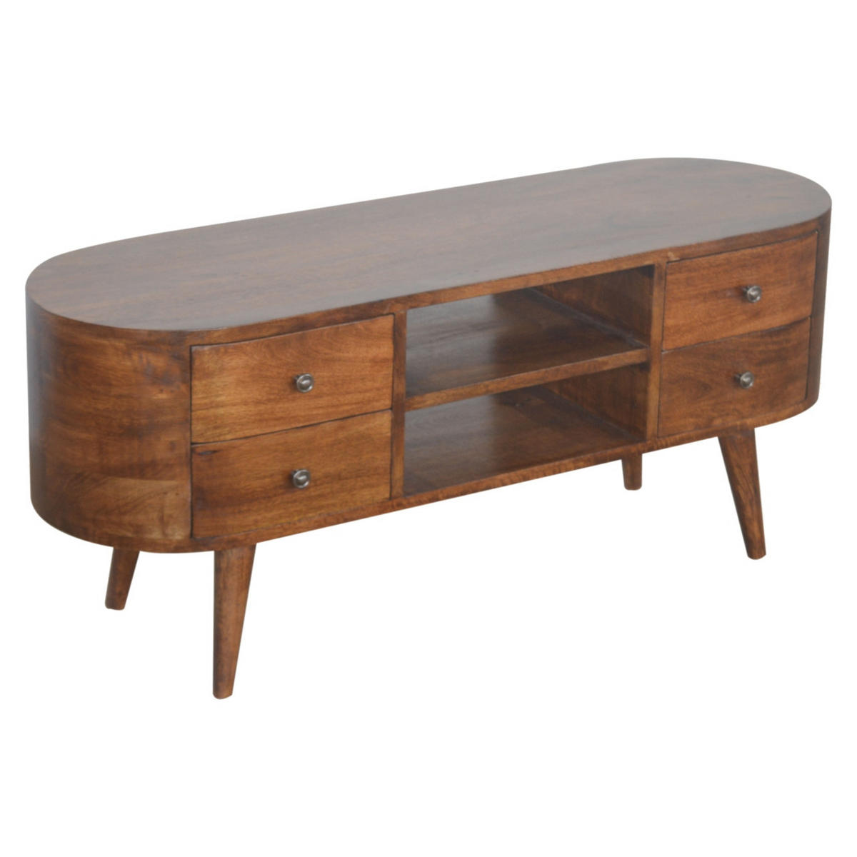 TV-ELEMENT in Kastanien-Finish - Messingfarben/Braun, Holz/Metall (110/47/35cm) - Artisan Furniture