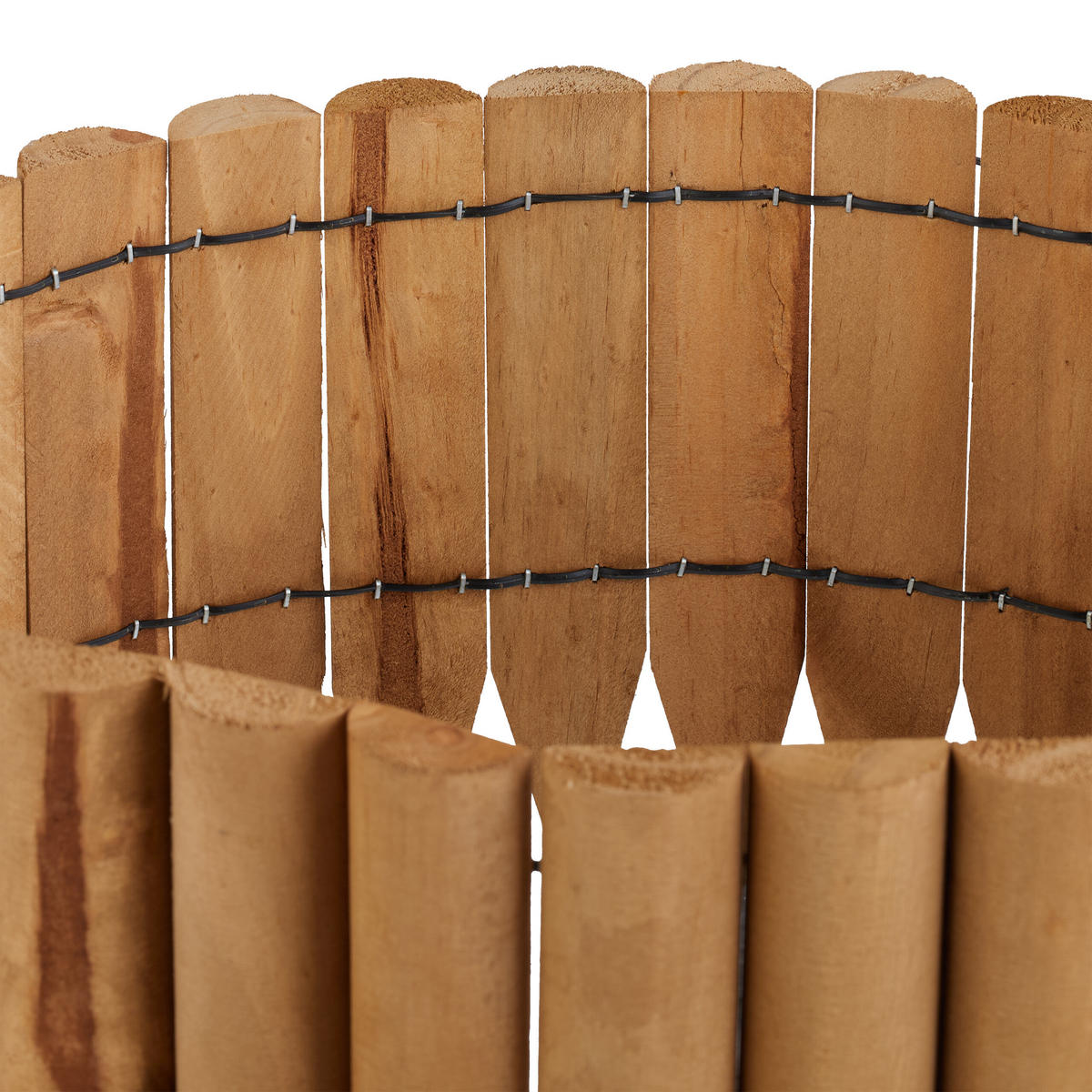 RASENKANTE - Hellbraun, Holz (120/20/2cm) - Relaxdays