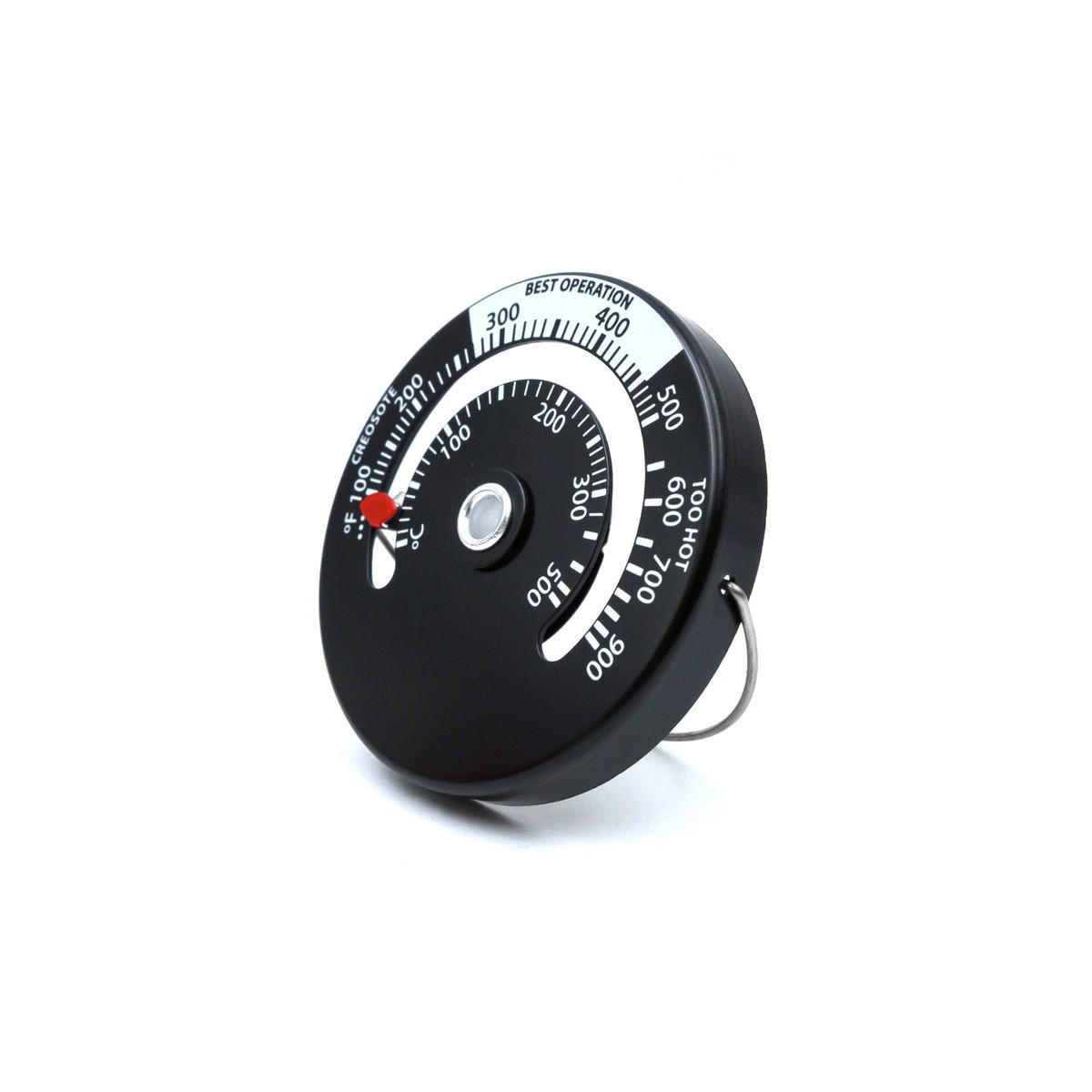 OFENTHERMOMETER Magnetisches Schwarz 6,3/0,9/6,3 cm - Schwarz, Metall (6.3cm)