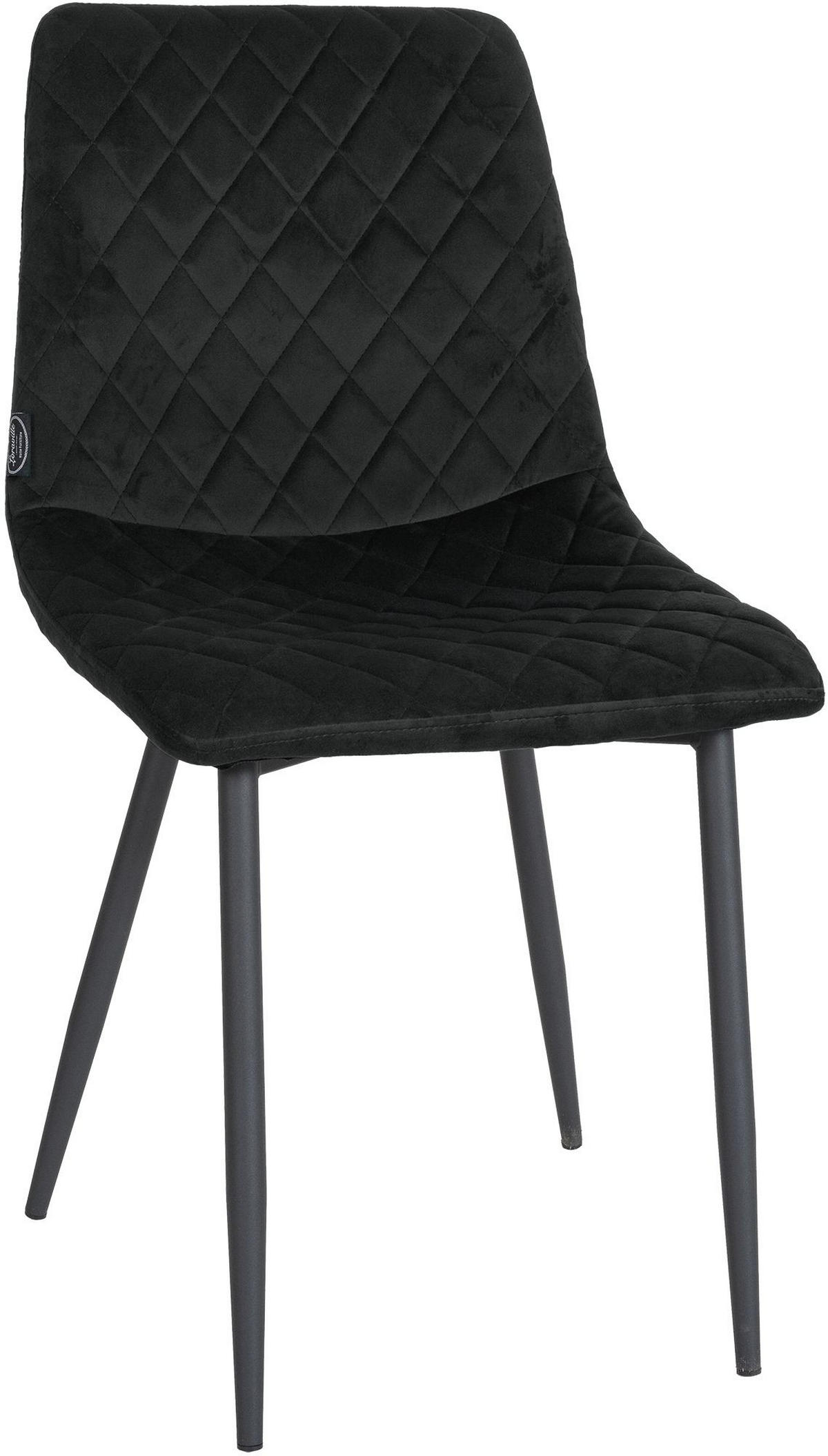 STUHL Samt schwarz - Schwarz, Textil/Metall (45/83/57cm) - CLP