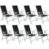GARTENSTUHL 8er Set Marilena, 67 x 56 x 105 cm,silber - Silberfarben, Metall (56/105/67cm) - tectake