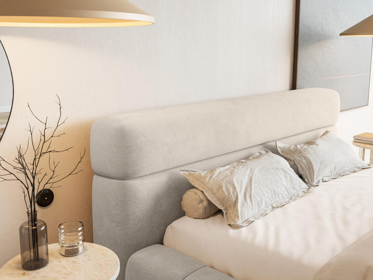 POLSTERBETT Nuuk 180x200 cm, Creme - Creme, Textil (180/200cm) - Fedve