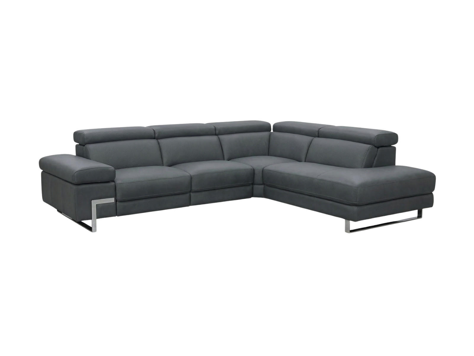 ECKSOFA Opera Echtleder Anthrazit - Anthrazit, Leder/Metall (269/218cm)