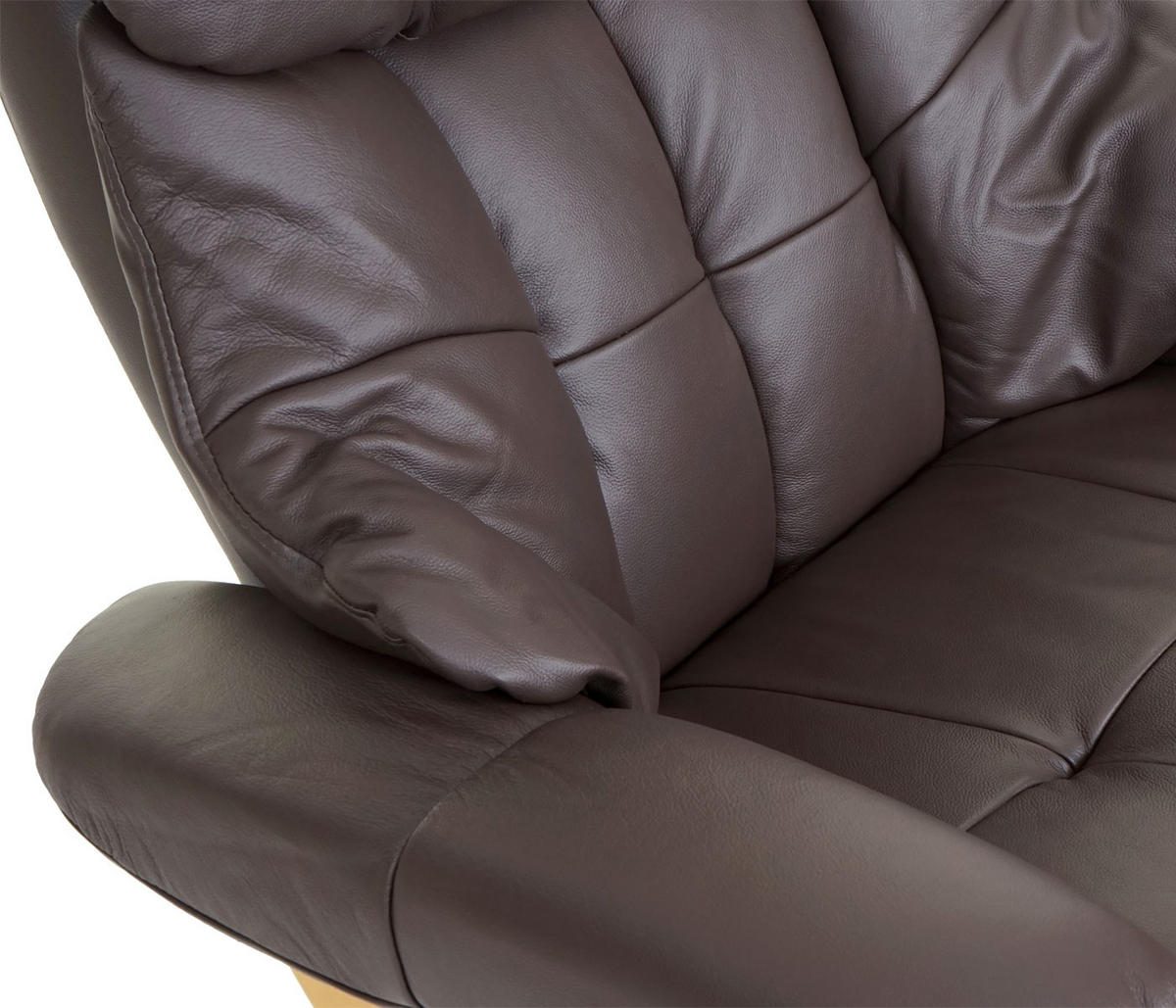 RELAXSESSEL XXL MIT HOCKER Braun - Braun, Leder (97/112/88cm) - MCA