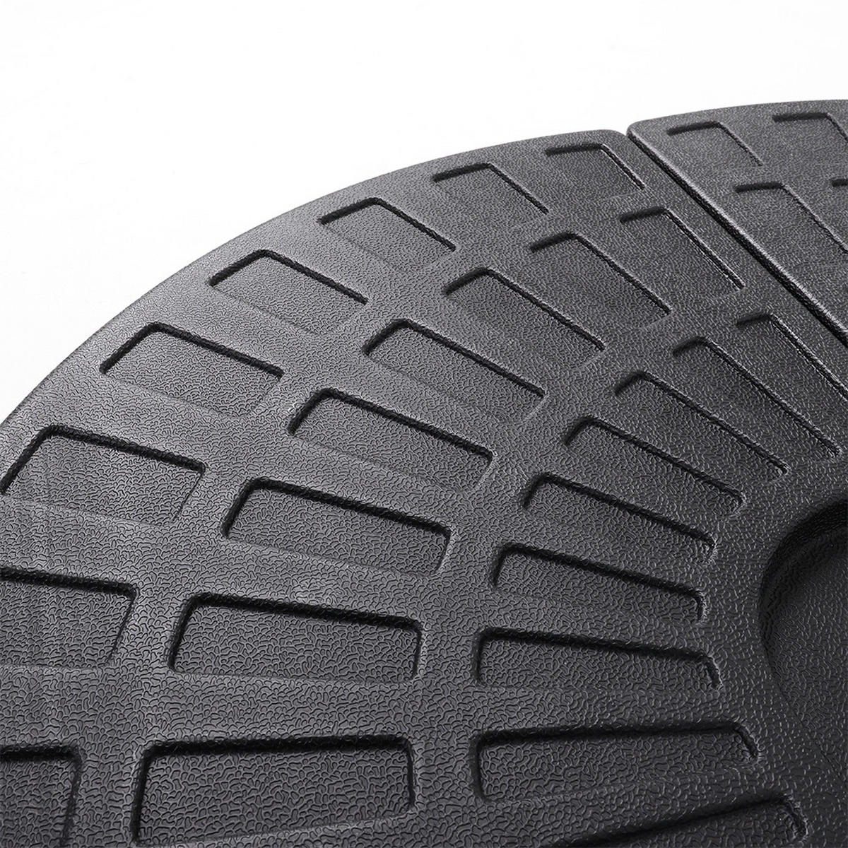 SONNENSCHIRMFUSS aus HDPE in Schwarz Round 4er-set befüllbar wetterfest und standfest Ø100 × 7,5 cm insgesamt gefüllte von 52 bis 60 kg - Schwarz, Kunststoff (50/8cm) - Livingandhome