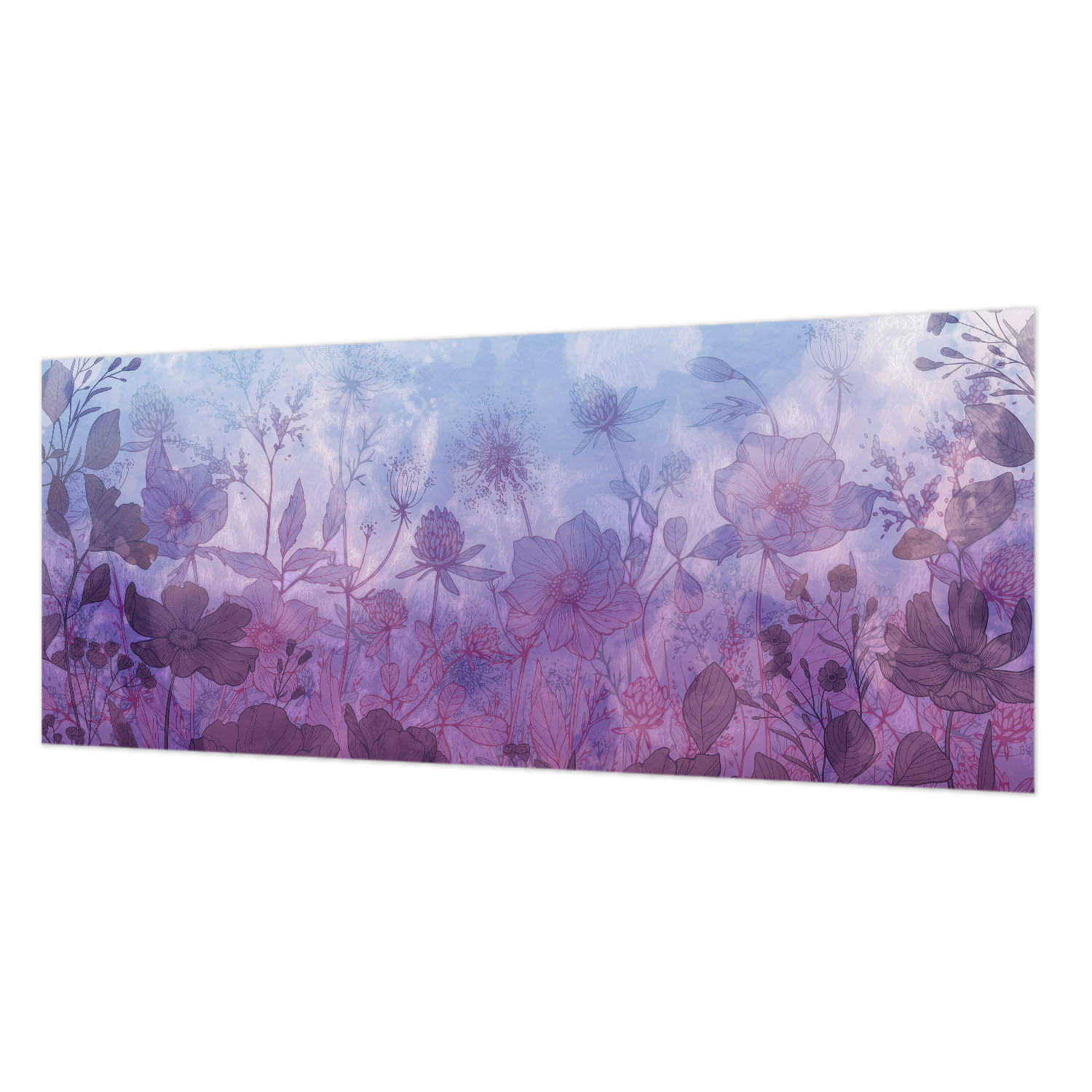 FOTOTAPETE 250x104 cm - Pastellblumen - Blau, Textil (250/104cm) - Wallfluent