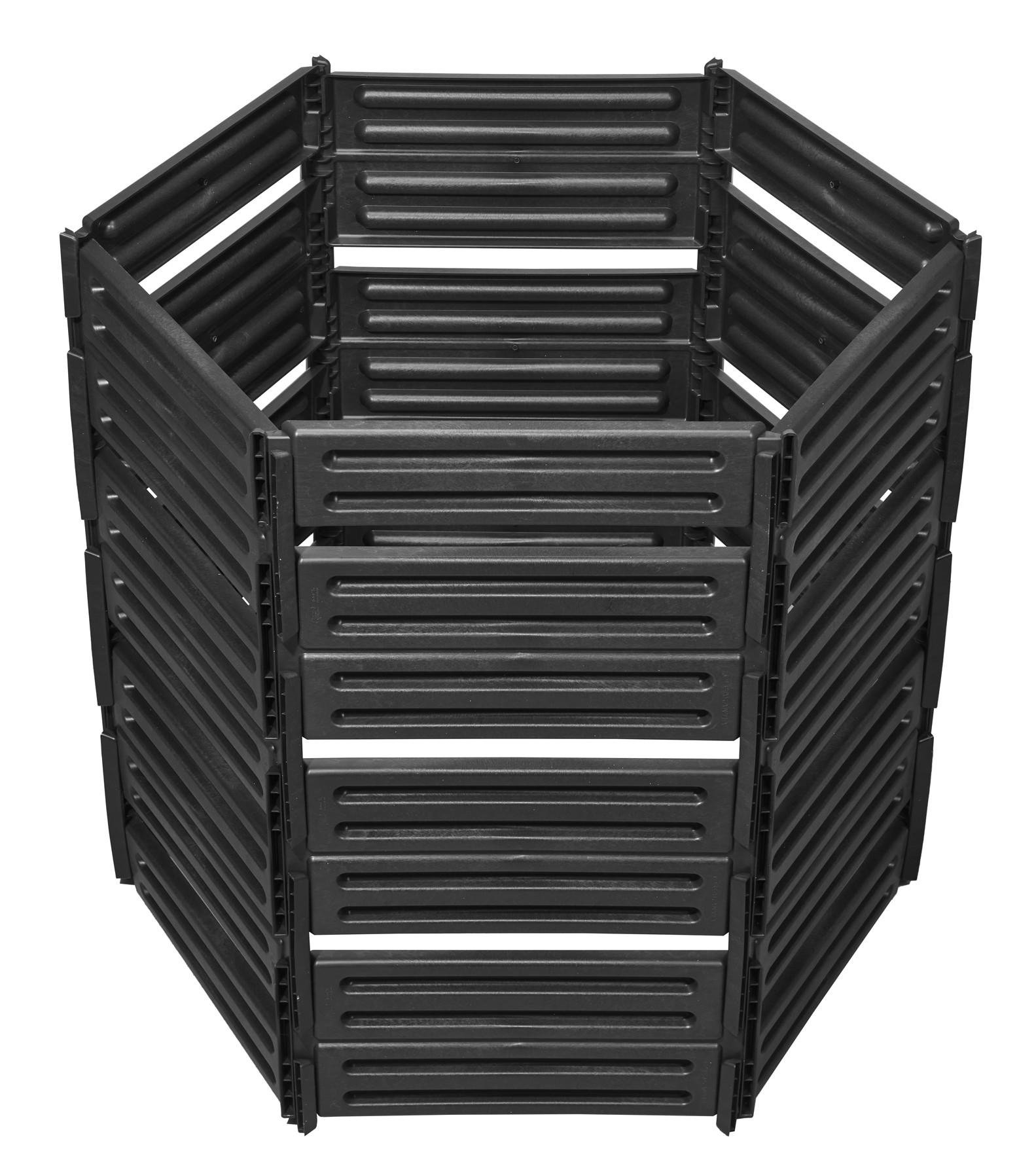 STECKKOMPOSTER 850 L, schwarz - Schwarz, Kunststoff (111/105/111cm) - GARANTIA